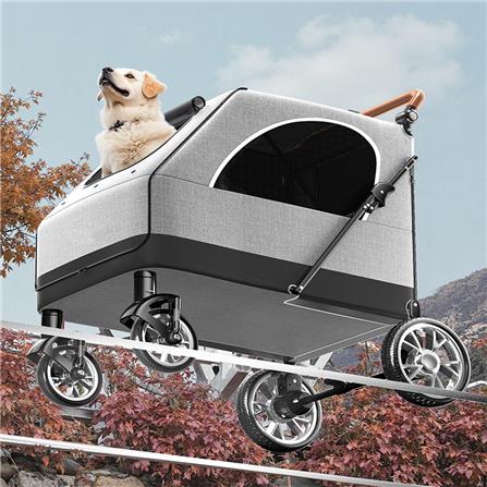 รถเข็นสัตว์เลี้ยง DPETT TORY1 สีเทา_2