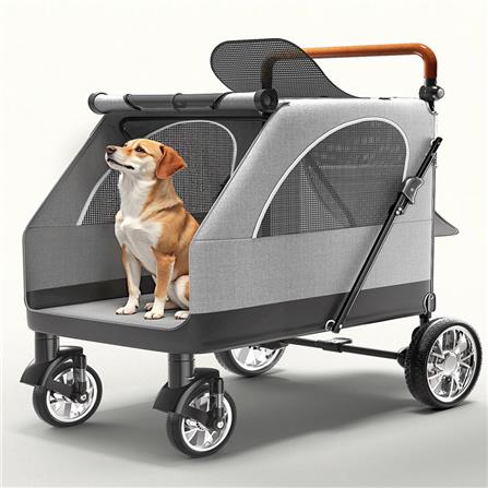 รถเข็นสัตว์เลี้ยง DPETT TORY1 สีเทา_3