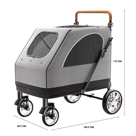 รถเข็นสัตว์เลี้ยง DPETT TORY1 สีเทา_4