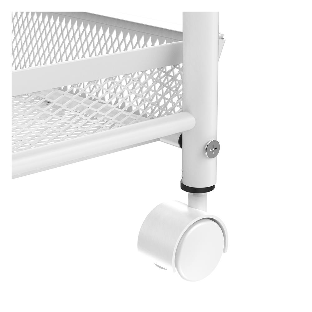 ราวแขวนผ้ามีล้อพร้อมชั้นวางของ 2 ชั้น PLIM POLAR 60 ซม. สีขาว