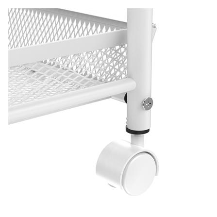 ราวแขวนผ้ามีล้อพร้อมชั้นวางของ 2 ชั้น PLIM POLAR 60 ซม. สีขาว_3