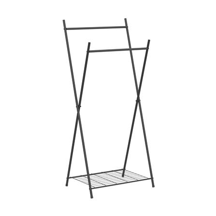 ราวแขวนผ้าขาไขว้พร้อมชั้นวางของ 1 ชั้น 70 ซม. PLIM LINE สีดำ_1