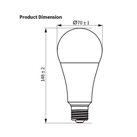 หลอด LED TOSHIBA A70 LOW THDI 13 วัตต์ WARM WHITE E27_1