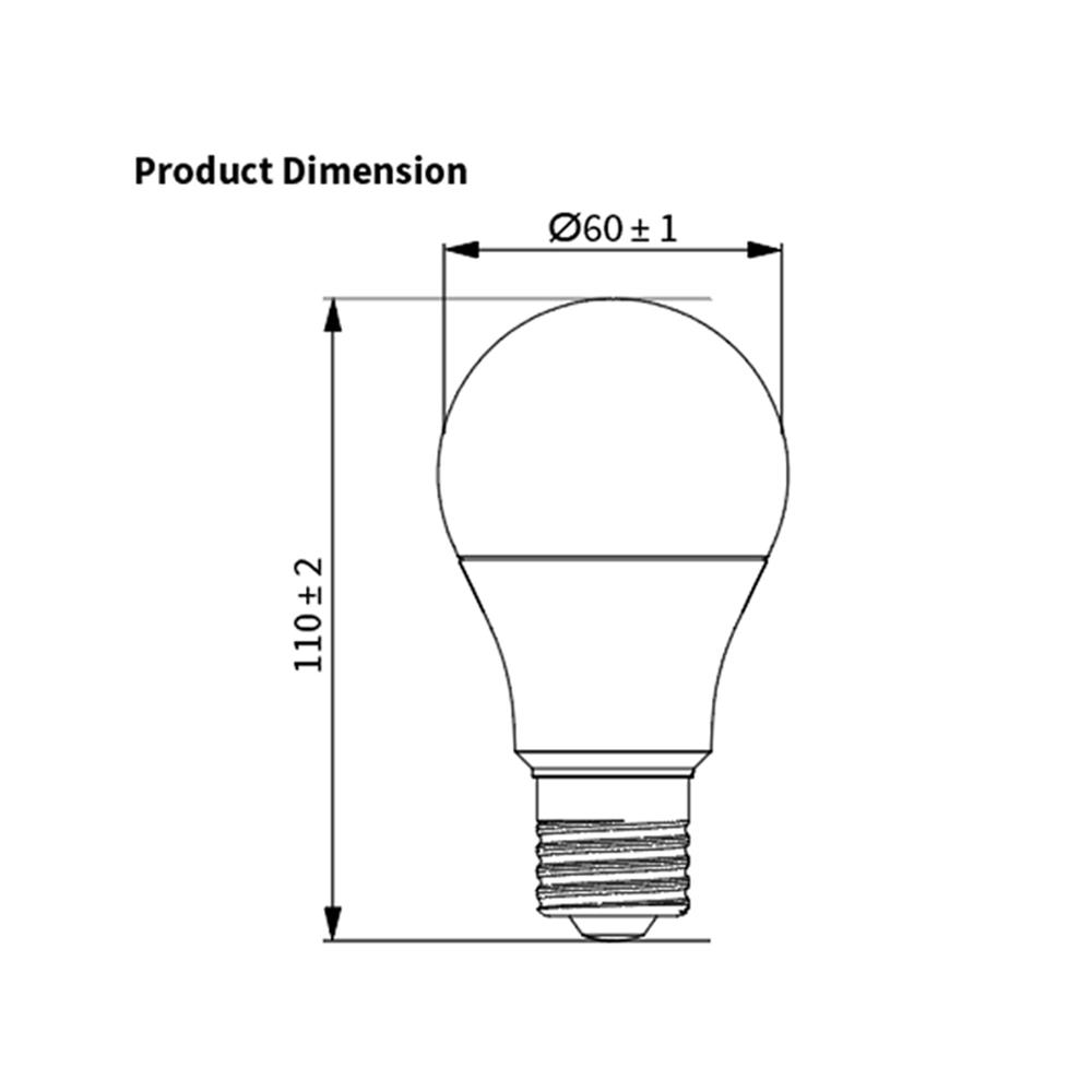 หลอด LED TOSHIBA A60 LOW THDI 8 วัตต์ COOL WHITE E27