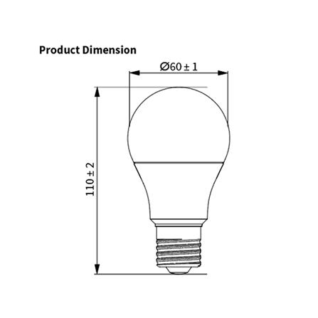 หลอด LED TOSHIBA A60 LOW THDI 8 วัตต์ COOL WHITE E27_1