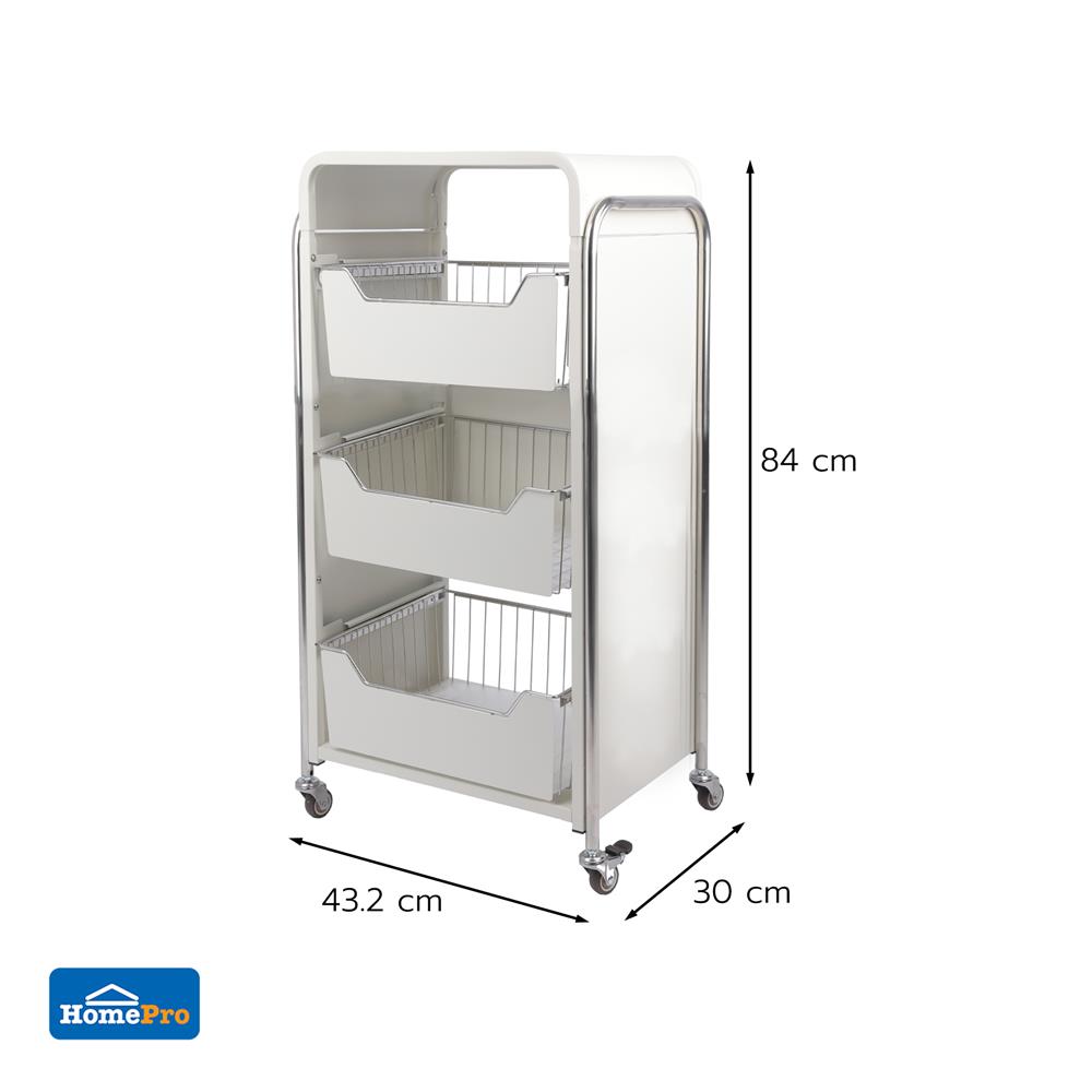 ชั้นวางของ 3 ชั้น มีล้อ KECH RITZY 43.2x30x84 ซม.