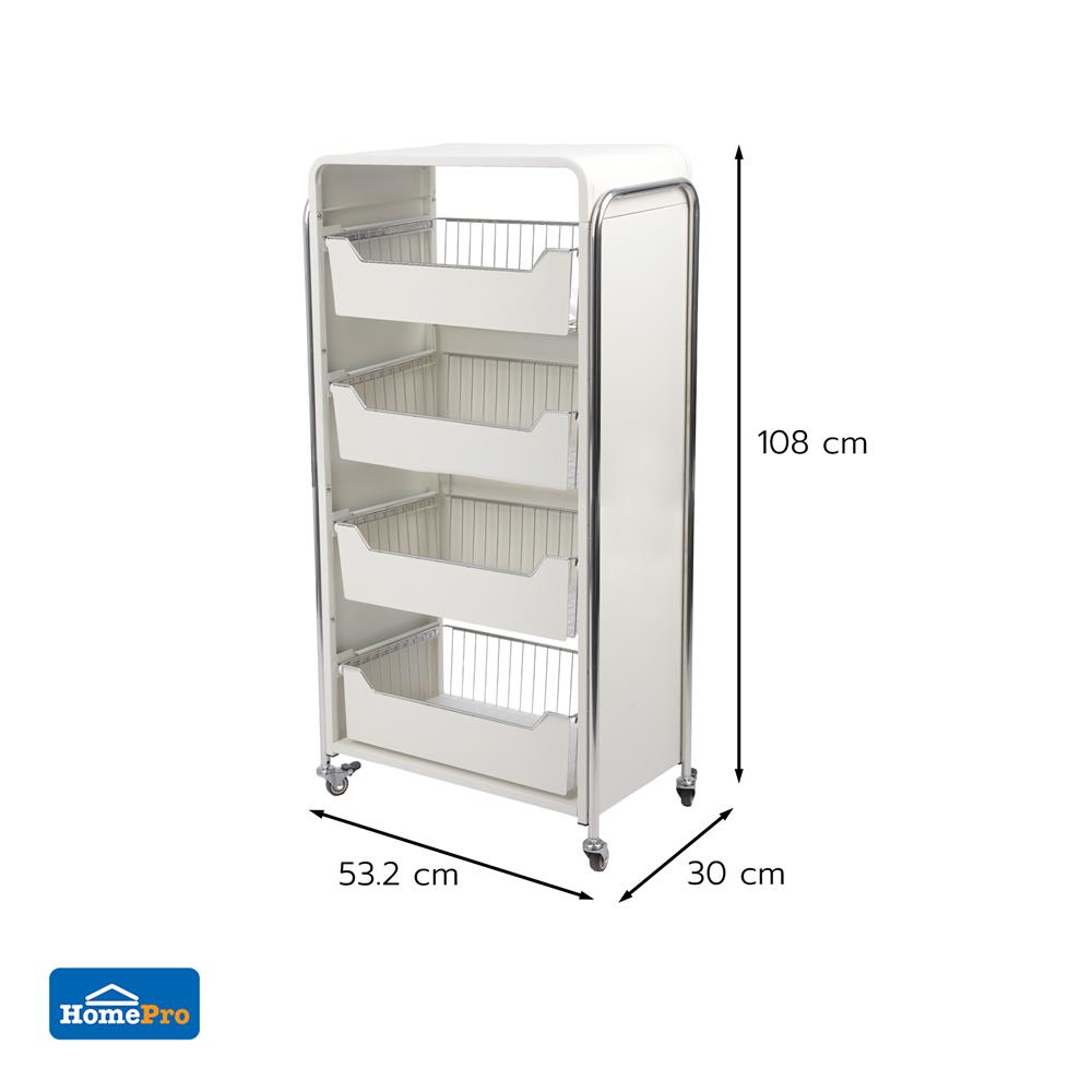 ชั้นวางของ 4 ชั้น มีล้อ KECH RITZY 53.2x30x108 ซม.