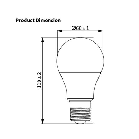 หลอด LED TOSHIBA A70 PREMIUM 8 วัตต์ DAYLIGHT E27_1