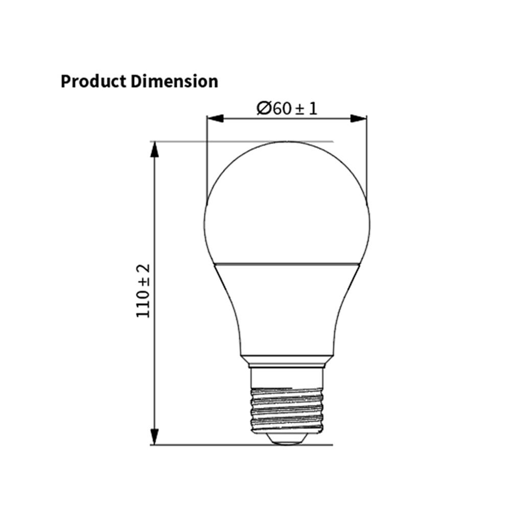 หลอด LED TOSHIBA A60 LOW THDI 8 วัตต์ WARM WHITE E27