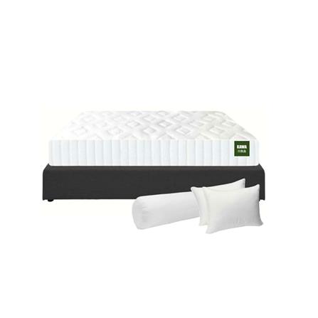 ที่นอน 6 ฟุต KAWA OITA SHI พร้อมฐานเตียง JUNKO สีดำ_0