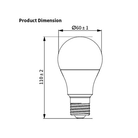 หลอด LED TOSHIBA A60 PREMIUM 8 วัตต์ WARM WHITE E27_1
