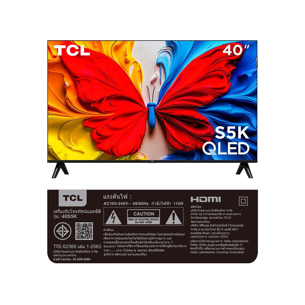 ทีวี คิวแอลอีดี 40 นิ้ว TCL (FULL HD, QLED, GOOGLE TV) 40S5K