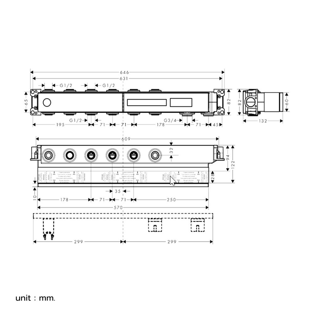 วาล์วฝังกำแพง HANSGROHE HG15312180