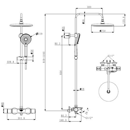 ฝักบัว RAIN SHOWER AMERICAN STANDARD A-6110-978-1M13_1