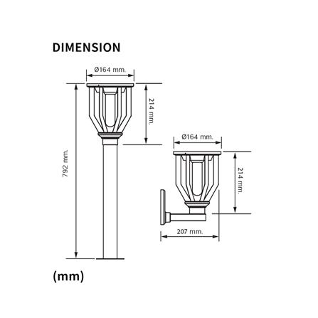 ไฟทางเดิน SOLAR SHINING S-GDN04B-SL 10 วัตต์ วอร์มไวท์ สีดำ_10
