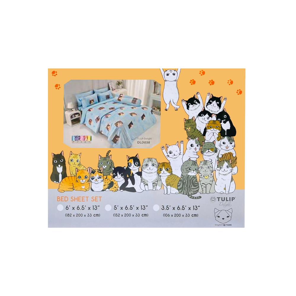 ชุดผ้าปูที่นอน 6 ฟุต (ชุด 5 ชิ้น) TULIP ทูนหัวของบ่าว 60111-DLD038
