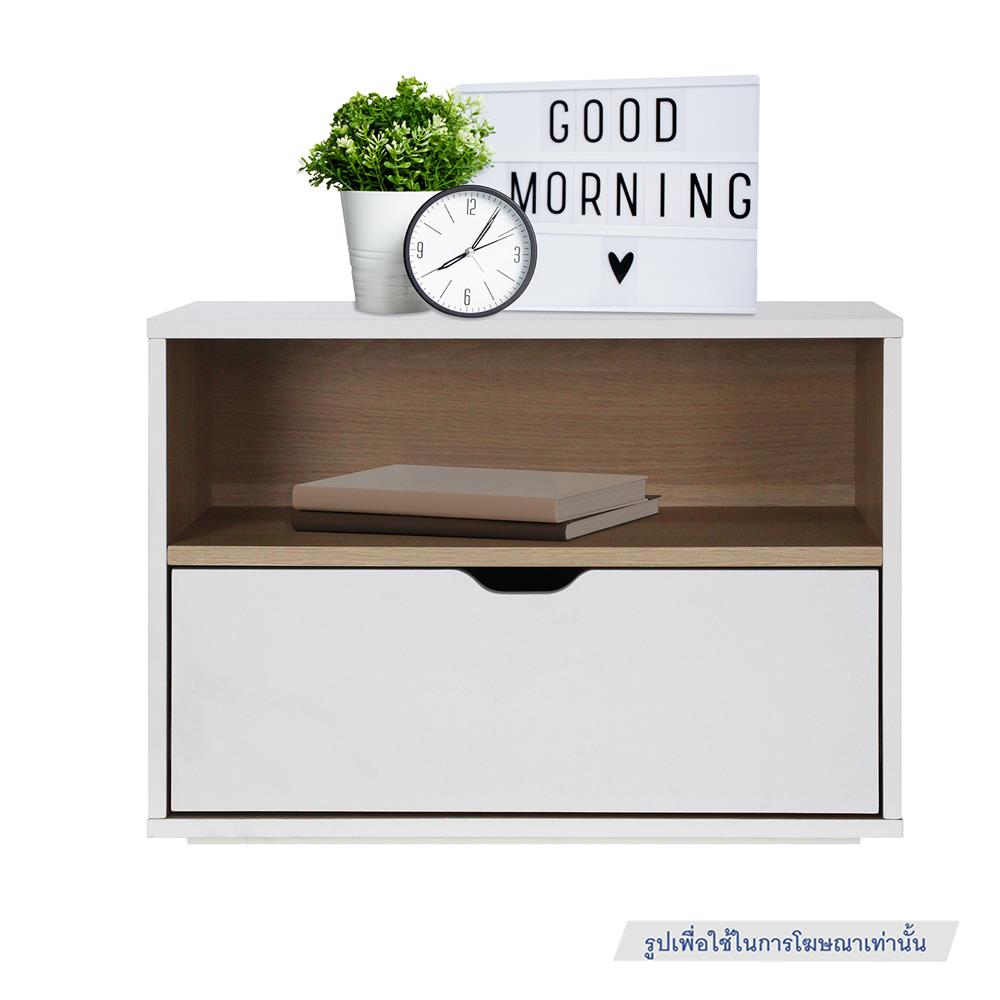 ตู้ข้างเตียง LUVORA SHIFTEX04WH 60 ซม. สีขาว/โอ๊ค