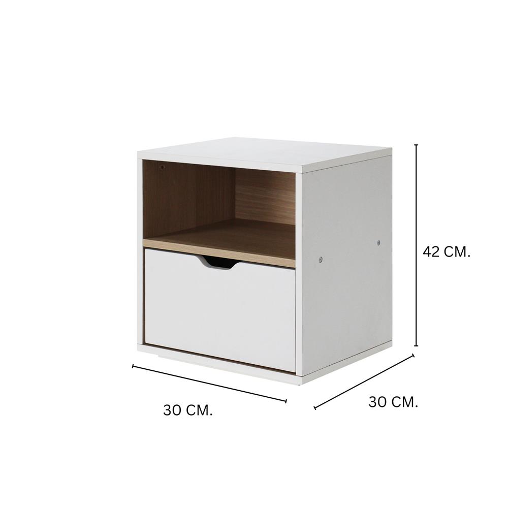 ตู้ข้างเตียง LUVORA SHIFTEX03WH 30 ซม. สีขาว/โอ๊ค