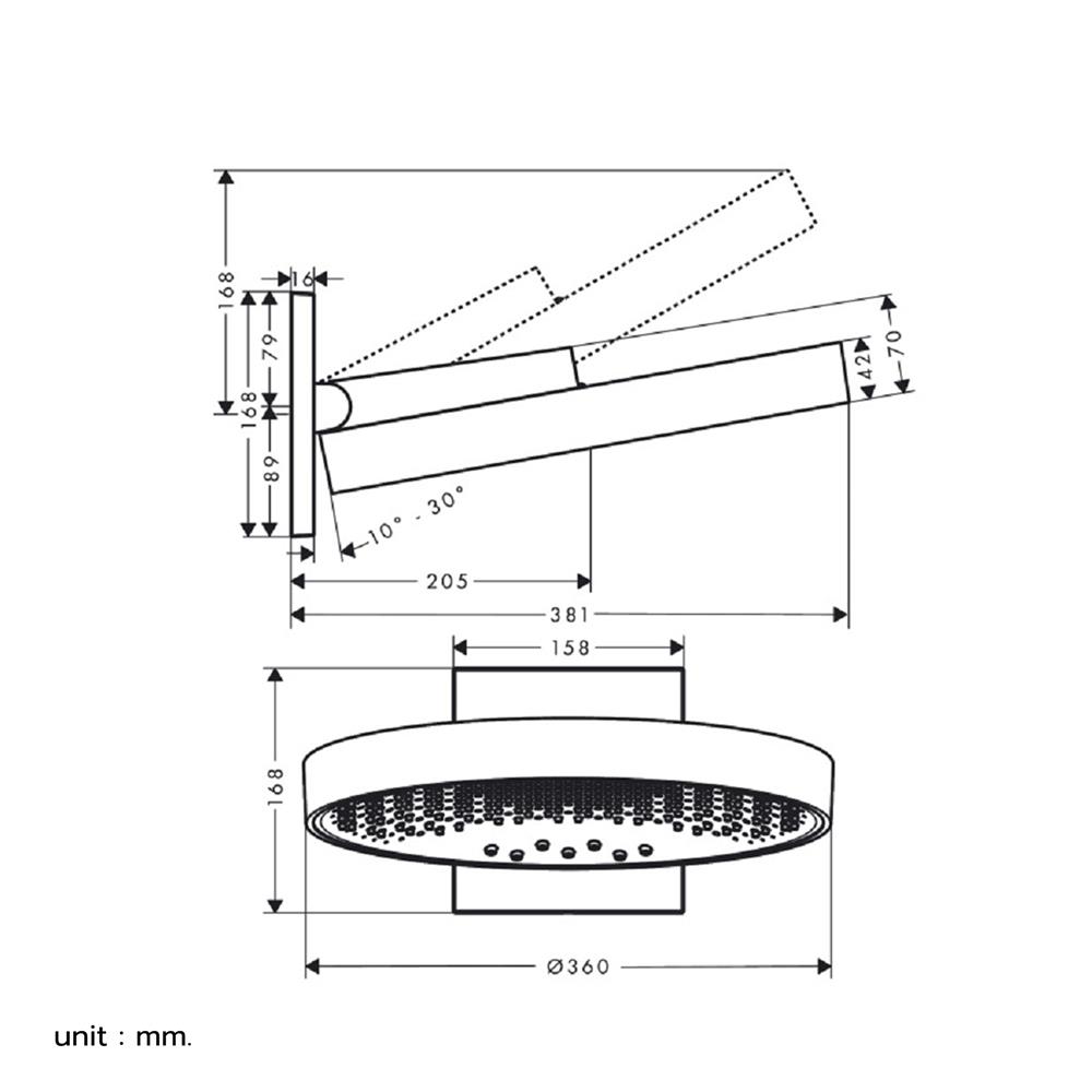 ฝักบัวก้านแข็ง HANSGROHE HG26234700