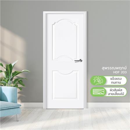 ประตูภายใน HDF ไม่เจาะลูกบิด METRO PISA 203 สุพรรณพฤกษ์ 90x200 ซม. สีรองพื้น_2