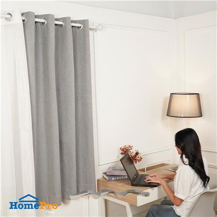ผ้าม่าน EYELET HOME LIVING STYLE PROMPT UV 135x160 ซม. สีเทา_5