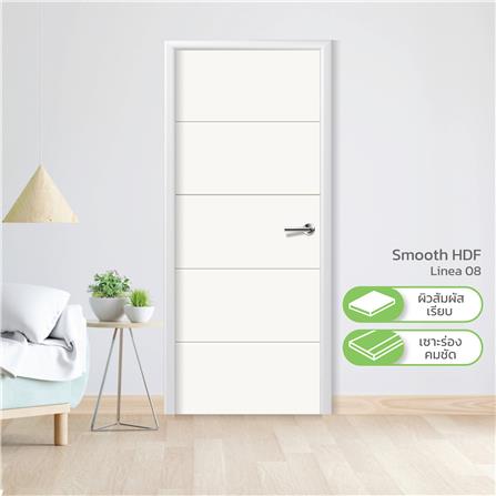 ประตูภายใน HDF ไม่เจาะลูกบิด METRO LINEA 08 90x200 ซม. สีรองพื้น_2