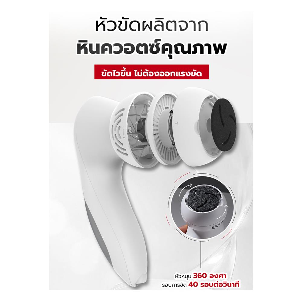 เครื่องขัดส้นเท้าไฟฟ้า FULICO สีขาว