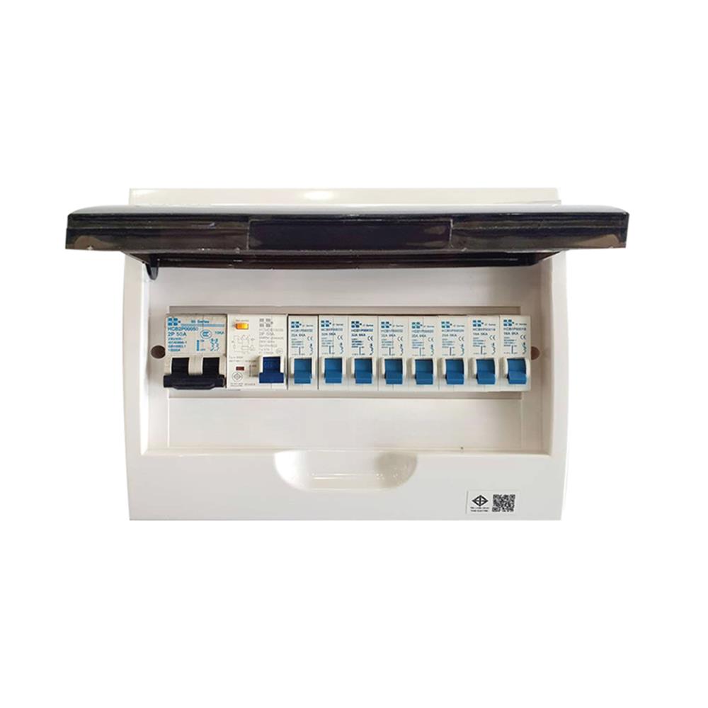 ชุดตู้คอนซูมเมอร์ยูนิต 12 ช่อง พร้อมเมนและกันดูด RCBO 50 แอมป์ HI-TEK