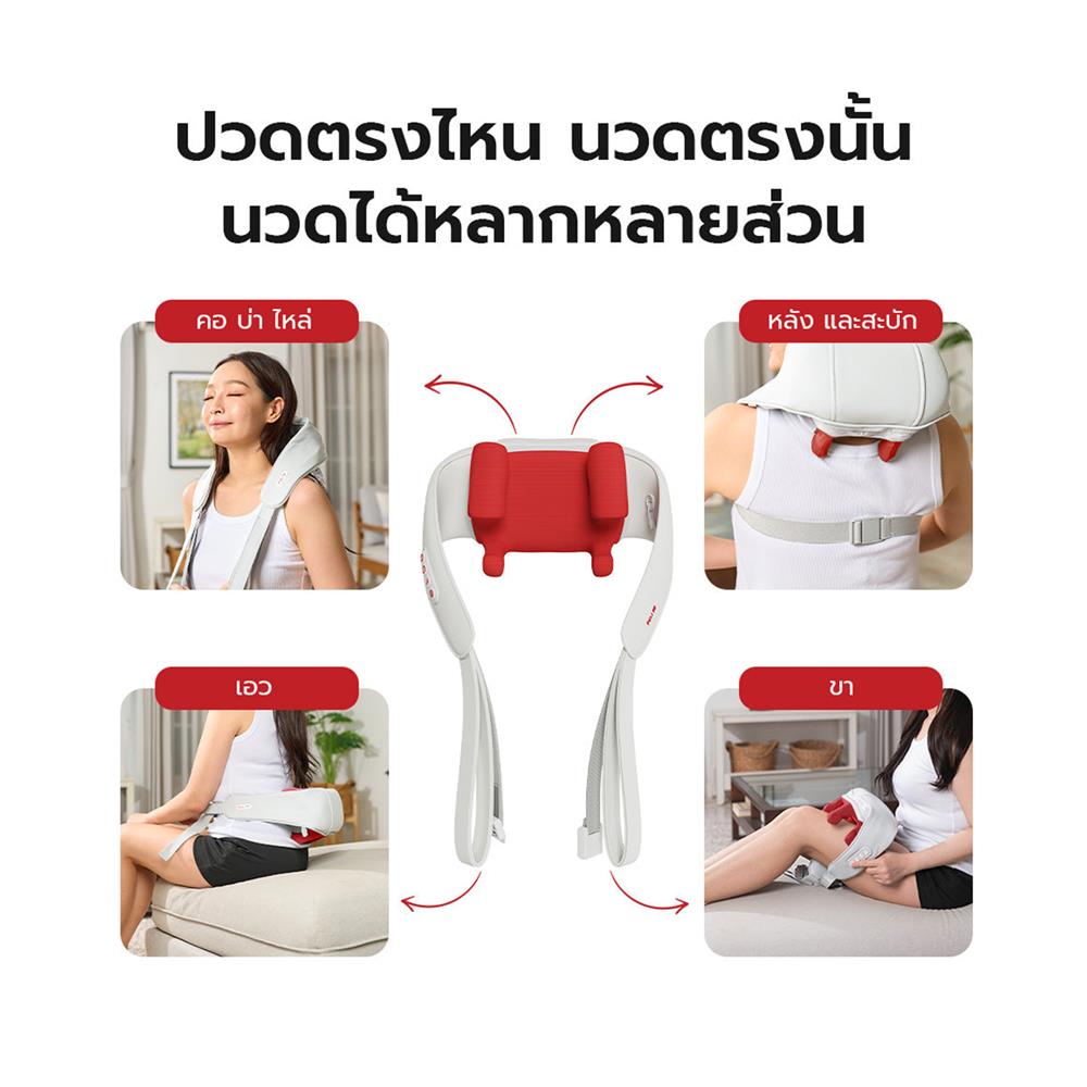 เครื่องนวดคอ บ่า ไหล่ ไฟฟ้า FULICO สีขาว/แดง