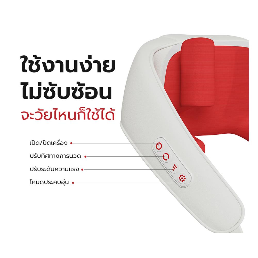 เครื่องนวดคอ บ่า ไหล่ ไฟฟ้า FULICO สีขาว/แดง