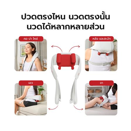เครื่องนวดคอ บ่า ไหล่ ไฟฟ้า FULICO สีขาว/แดง_5