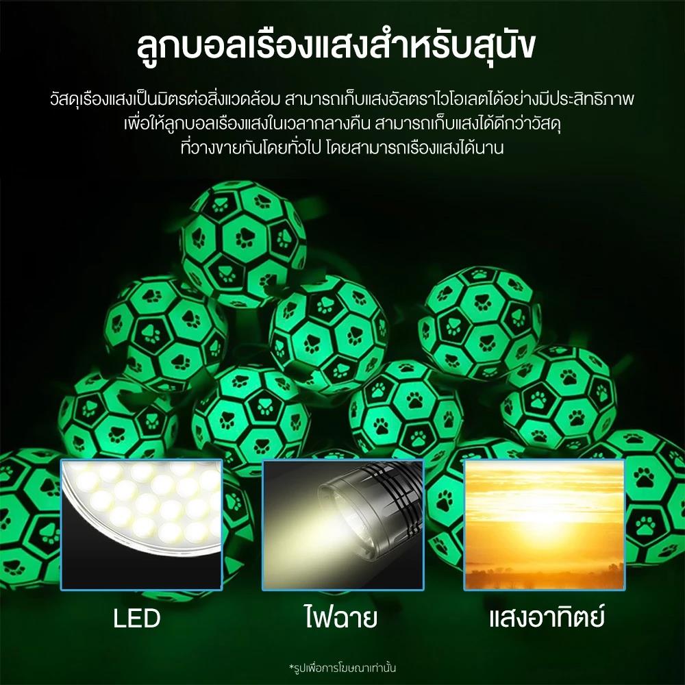 ของเล่นสุนัข MOMOVIDA LUMINOUS FOOTBALL DT-8L สีเขียว