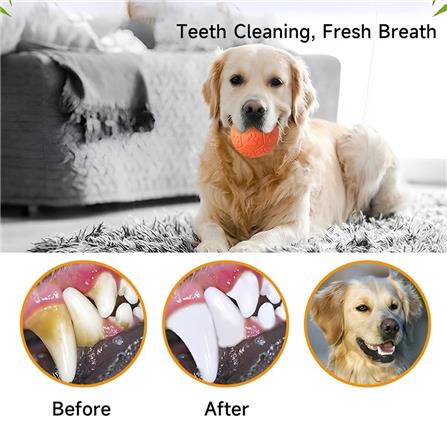 ของเล่นสุนัข MOMOVIDA RUBBER FOOTBALL DT-15L สีส้ม_3