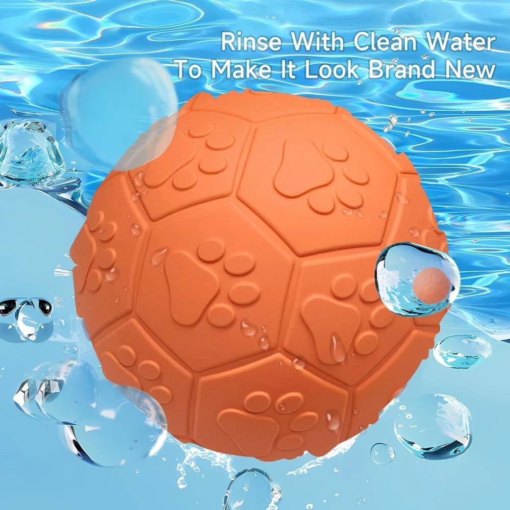 ของเล่นสุนัข MOMOVIDA RUBBER FOOTBALL DT-15 สีส้ม