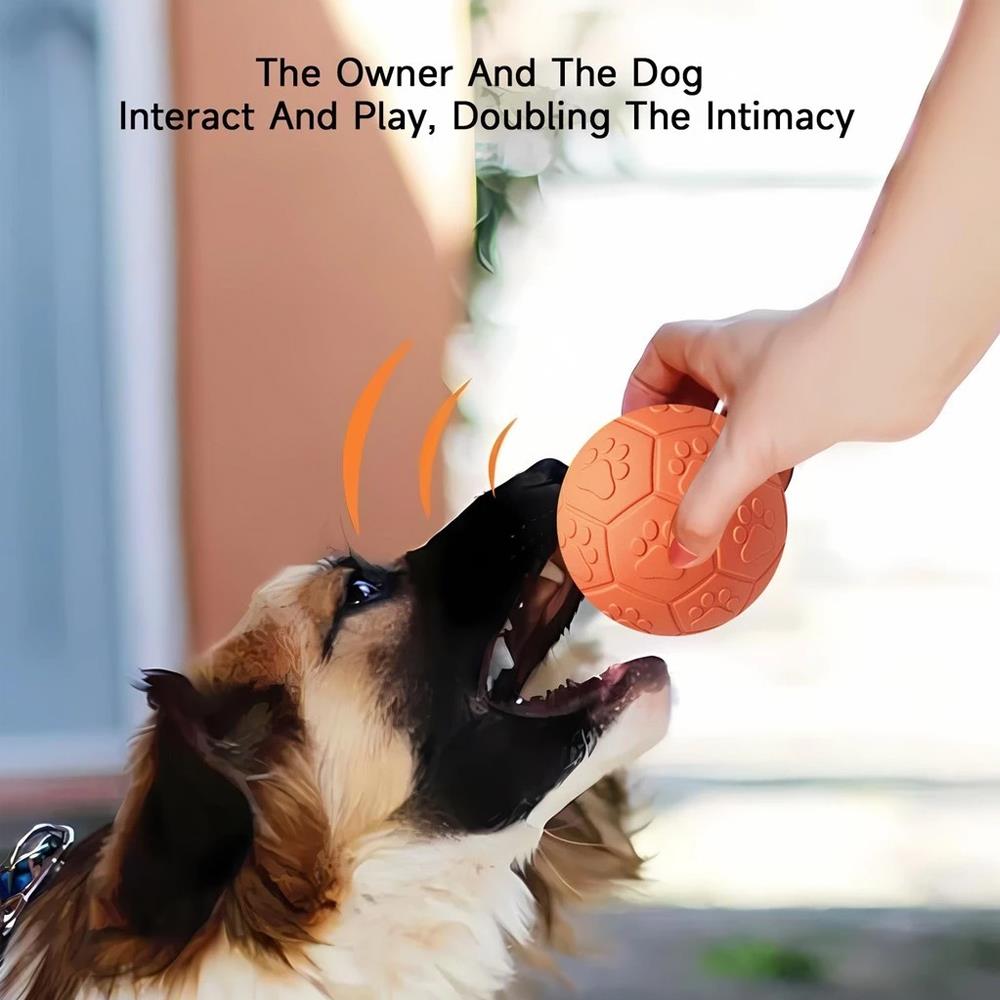 ของเล่นสุนัข MOMOVIDA RUBBER FOOTBALL DT-15 สีส้ม