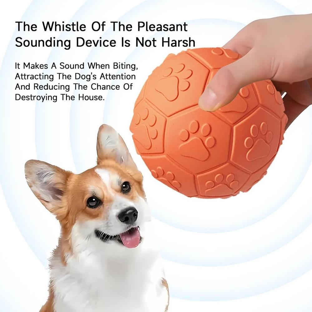 ของเล่นสุนัข MOMOVIDA RUBBER FOOTBALL DT-15 สีส้ม