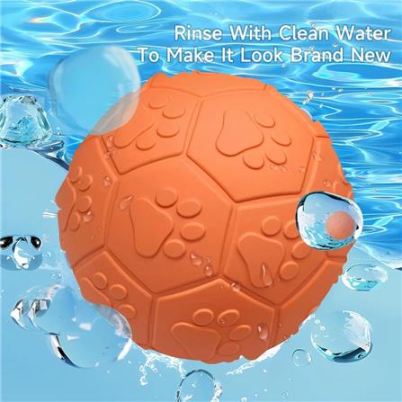 ของเล่นสุนัข MOMOVIDA RUBBER FOOTBALL DT-15 สีส้ม_2