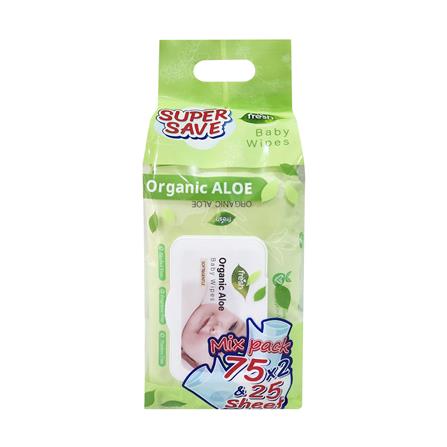 ผ้าเช็ดทำความสะอาด FRESH ORGANIC 75 แผ่น (แพ็ก 2 ชิ้น)_0