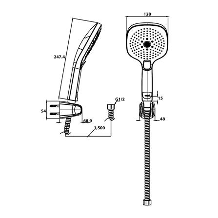 ชุดฝักบัวสายอ่อน 3 ระดับ COTTO ZH025BGR(HM)_3