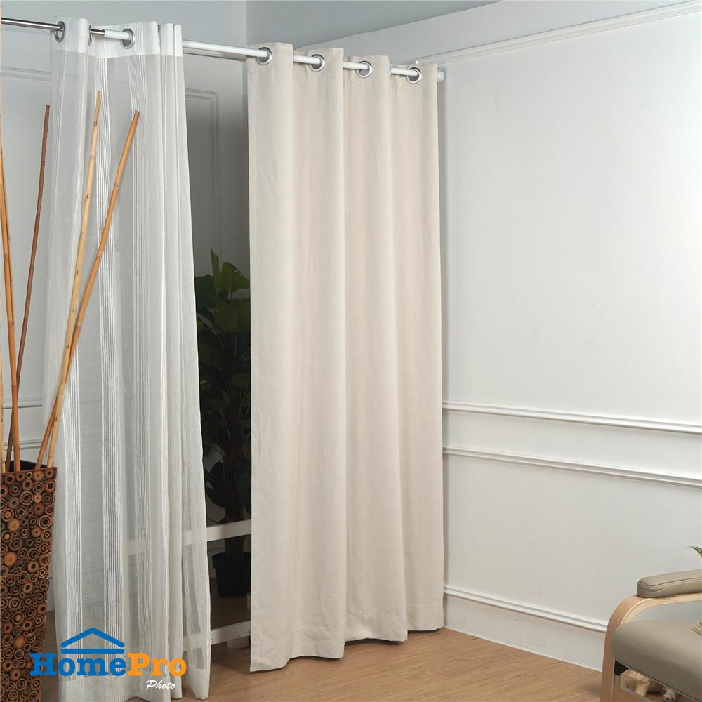 ผ้าม่าน EYELET HOME LIVING STYLE STICK UV 135x220 ซม. สีครีม