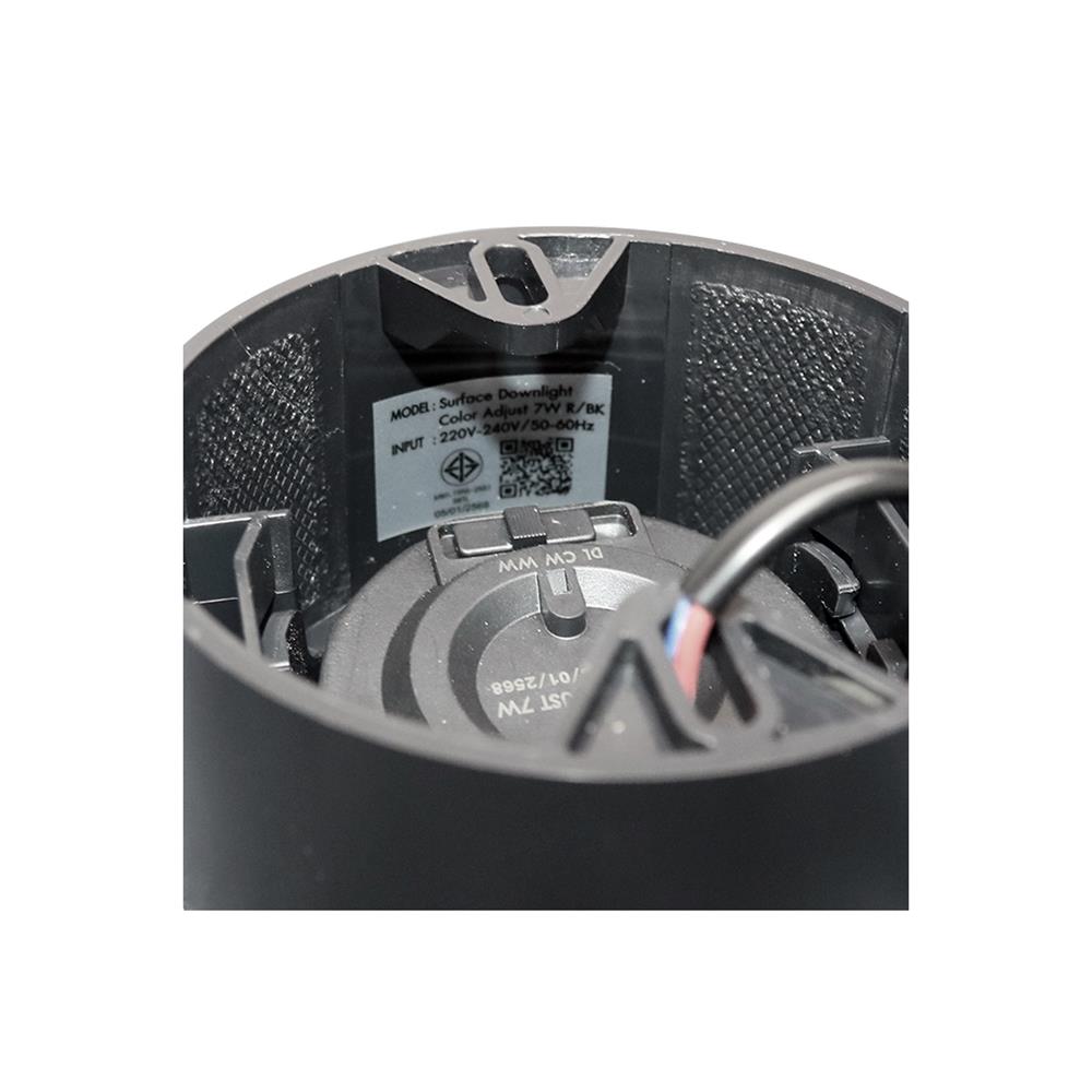 ดาวน์ไลท์ LED RACER ADJUST 4 นิ้ว 7 วัตต์ DAYLIGHT/COOL WHITE/WARM WHITE สีดำ