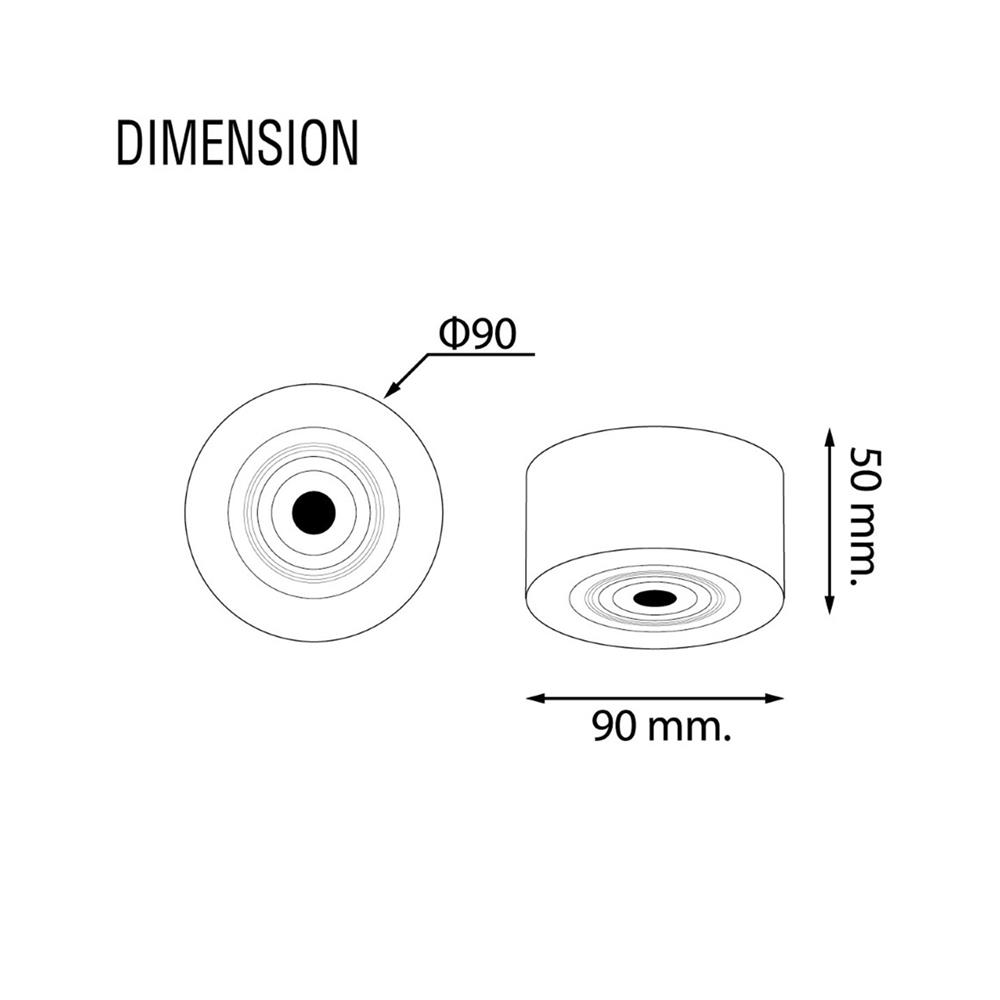 ดาวน์ไลท์ LED RACER ADJUST 4 นิ้ว 7 วัตต์ DAYLIGHT/COOL WHITE/WARM WHITE สีดำ