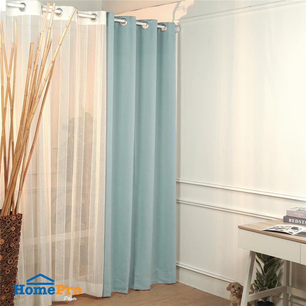 ผ้าม่าน EYELET HOME LIVING STYLE STICK UV 135x220 ซม. สีฟ้า