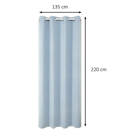 ผ้าม่าน EYELET HOME LIVING STYLE STICK UV 135x220 ซม. สีฟ้า_7