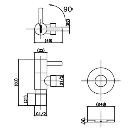 สต๊อปวาล์ว 1 ทาง COTTO CT1701BGR(HM)_2