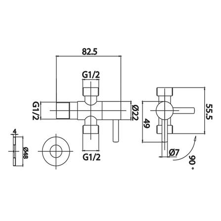 สต๊อปวาล์ว 2 ทาง COTTO CT1702BGR(HM)_1