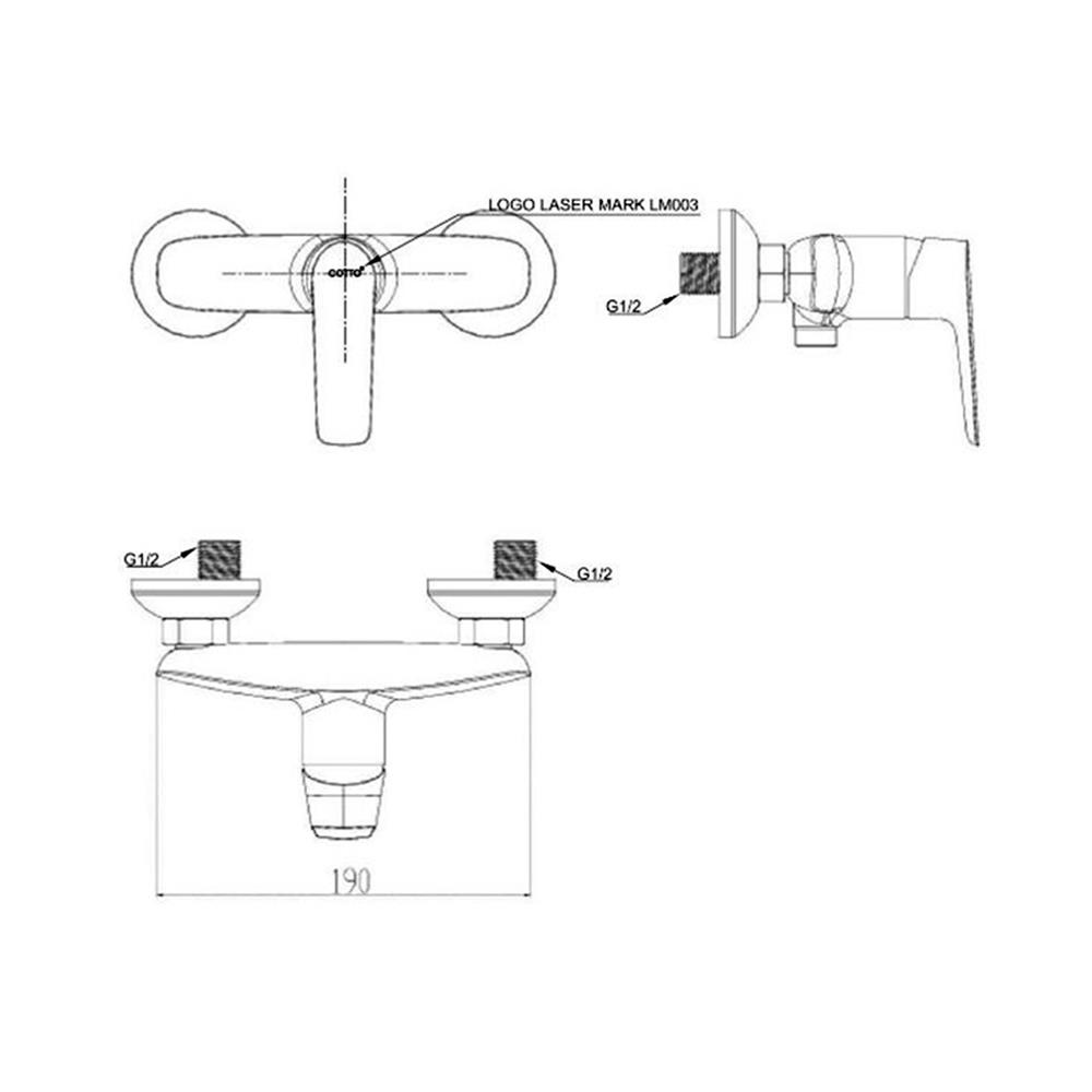 ก๊อกผสมยืนอาบ COTTO CT2346ABGR สีทอง