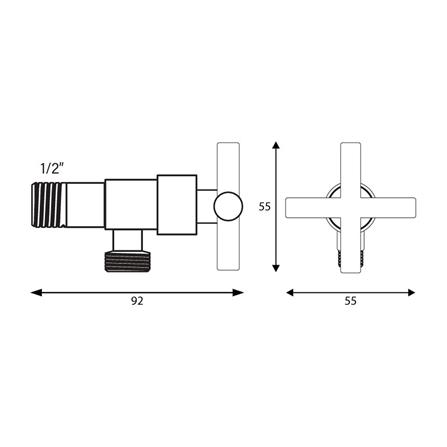 วาล์วฝักบัว 1 ทาง HONS VS1012_3