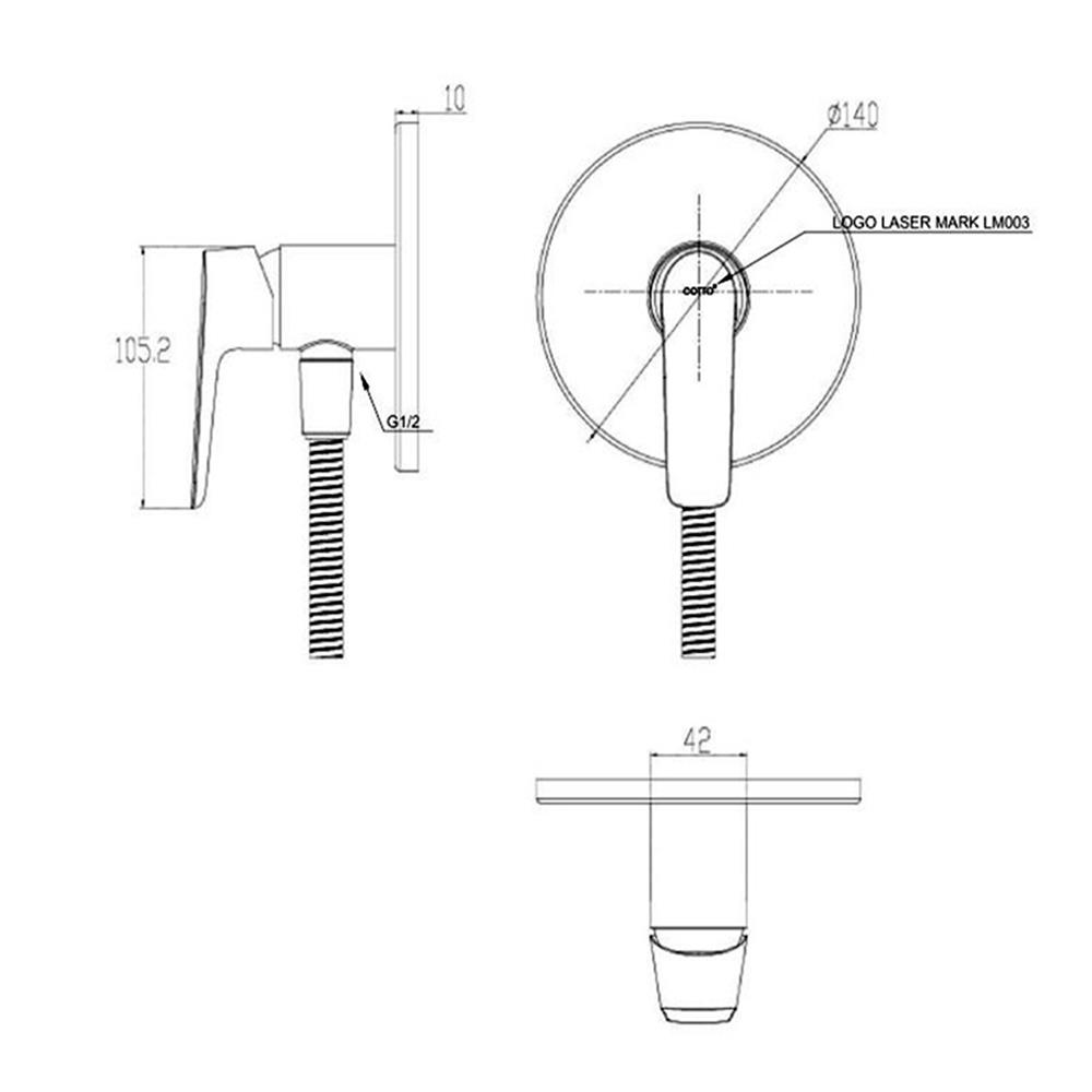 วาล์วฝักบัว 1 ทาง COTTO CT1286A(HM)BGR