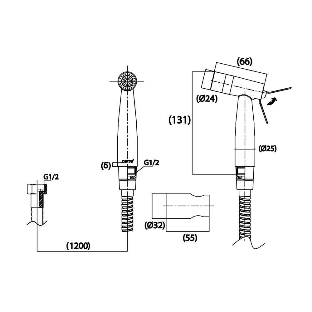 สายฉีดชำระครบชุด COTTO CT9914BGR(HM) สีทอง
